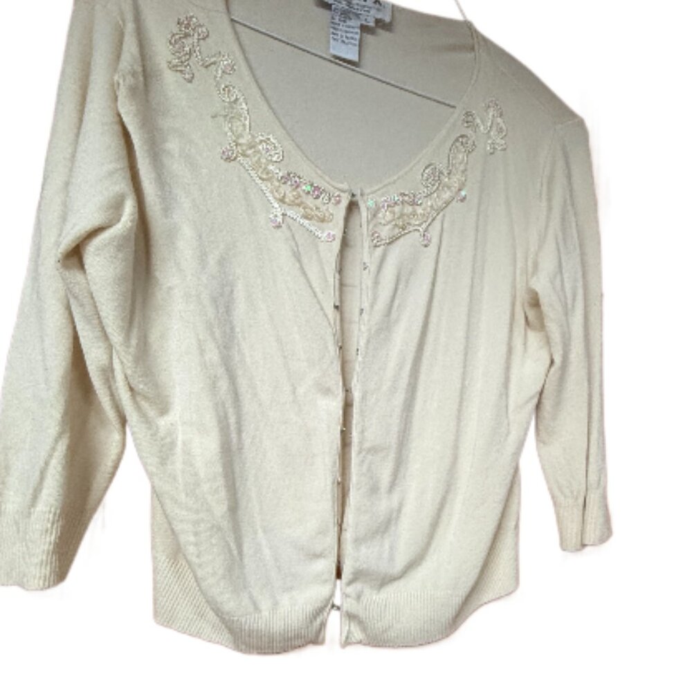 Joseph A  off white  Embellished Sweater